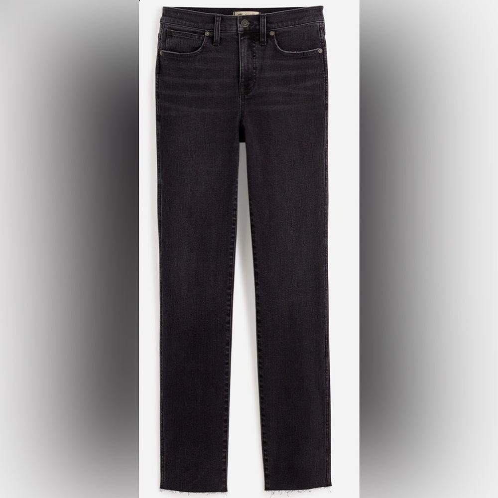 Madewell Stovepipe Denim - 33 raw hem - black wash